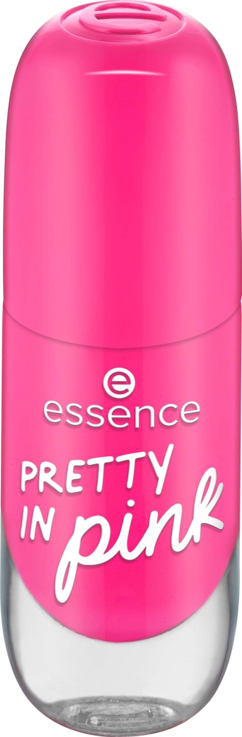 Pinkki suihkepullo, jossa lukee "Pretty in Pink" ja brändin nimi Essence.