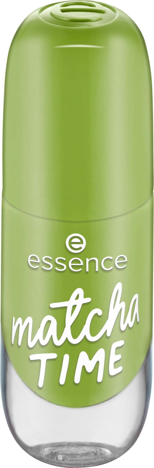 Vihreä roll-on deodorantti, jossa lukee 'Matcha Time' ja brändi Essence. Se on valkoinen alaosa ja pokka päällä.