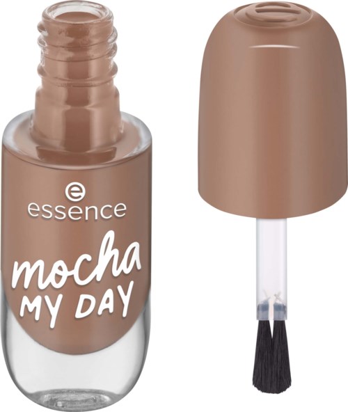 En neglelakkflaske merket 'Mocha My Day' med en påføringsbørste.