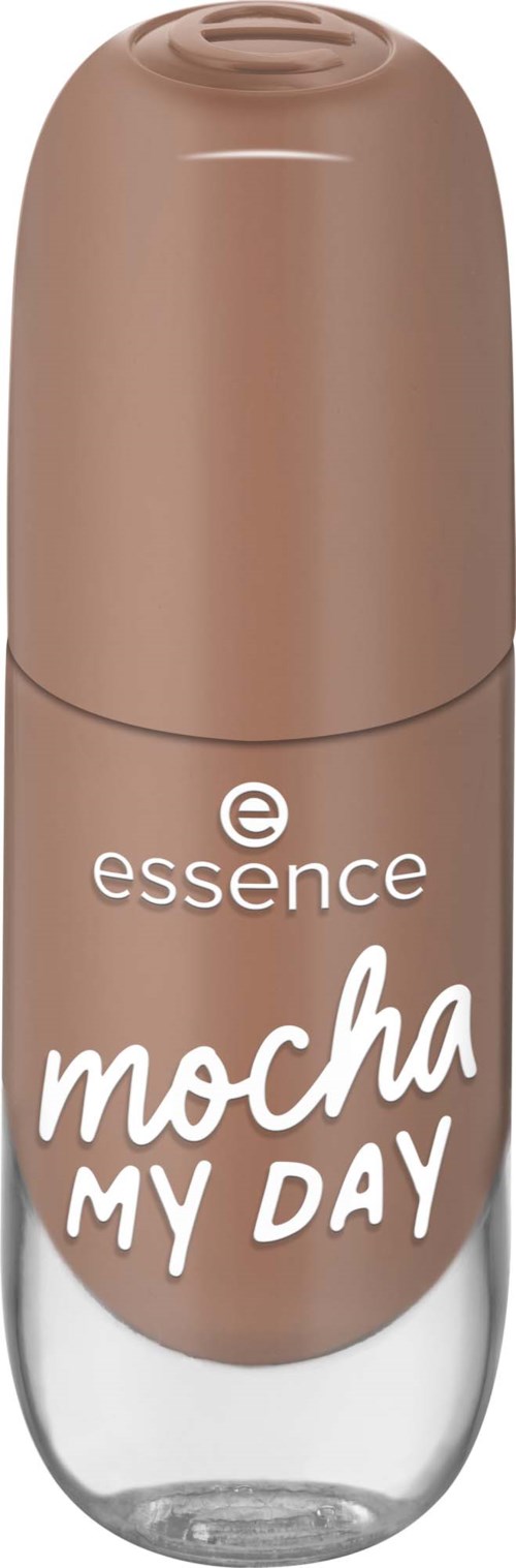 En brun sprayflaske med teksten "Mocha My Day" og "essence".