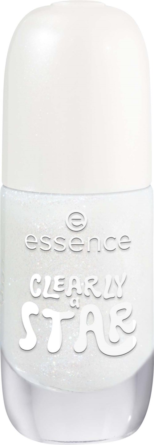 Valkoinen roll-on deodoranttipullo, jossa lukee essence ja Clearly a Star.