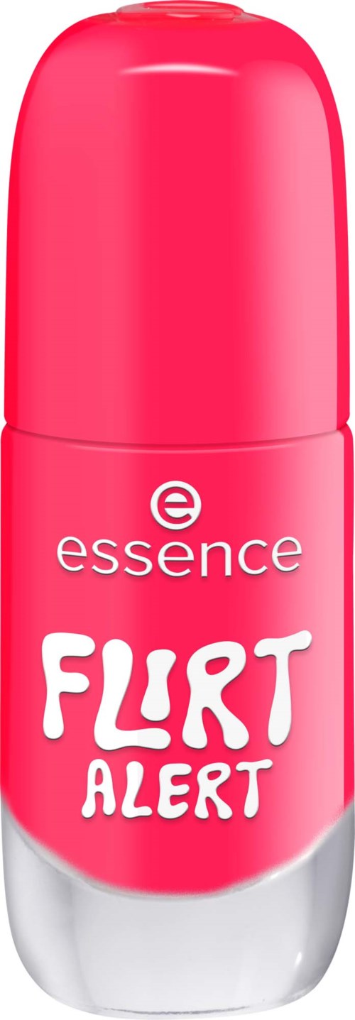 En rosa deodorant med ordena essence och flirt alert på.