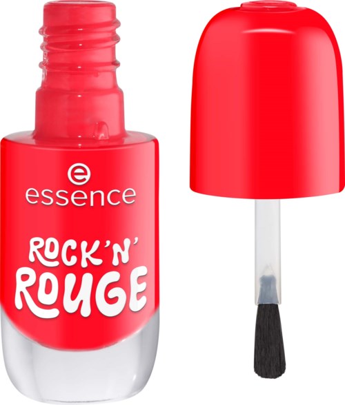Rött nagellackslack med separat pensel, märkt Rock'n'Rouge, av Essence.