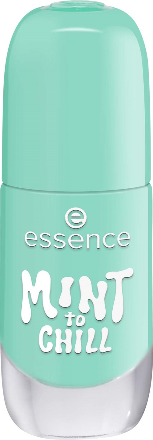 En mintfärgad roll-on deodorantflaska med vit text som säger essence MINT TO CHILL.
