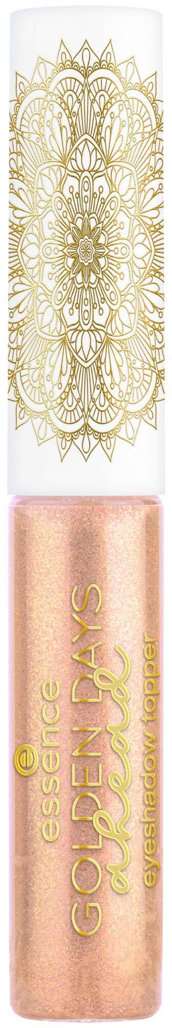 Ein Lipglossbehälter mit glitter-rosafarbener Dose und goldenem Dekor, beschriftet "GLOSS QUEEN".