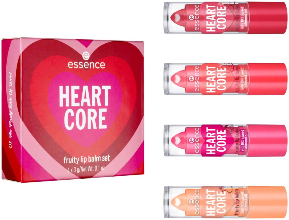 essence HEART CORE Fruity Lip Balm Set