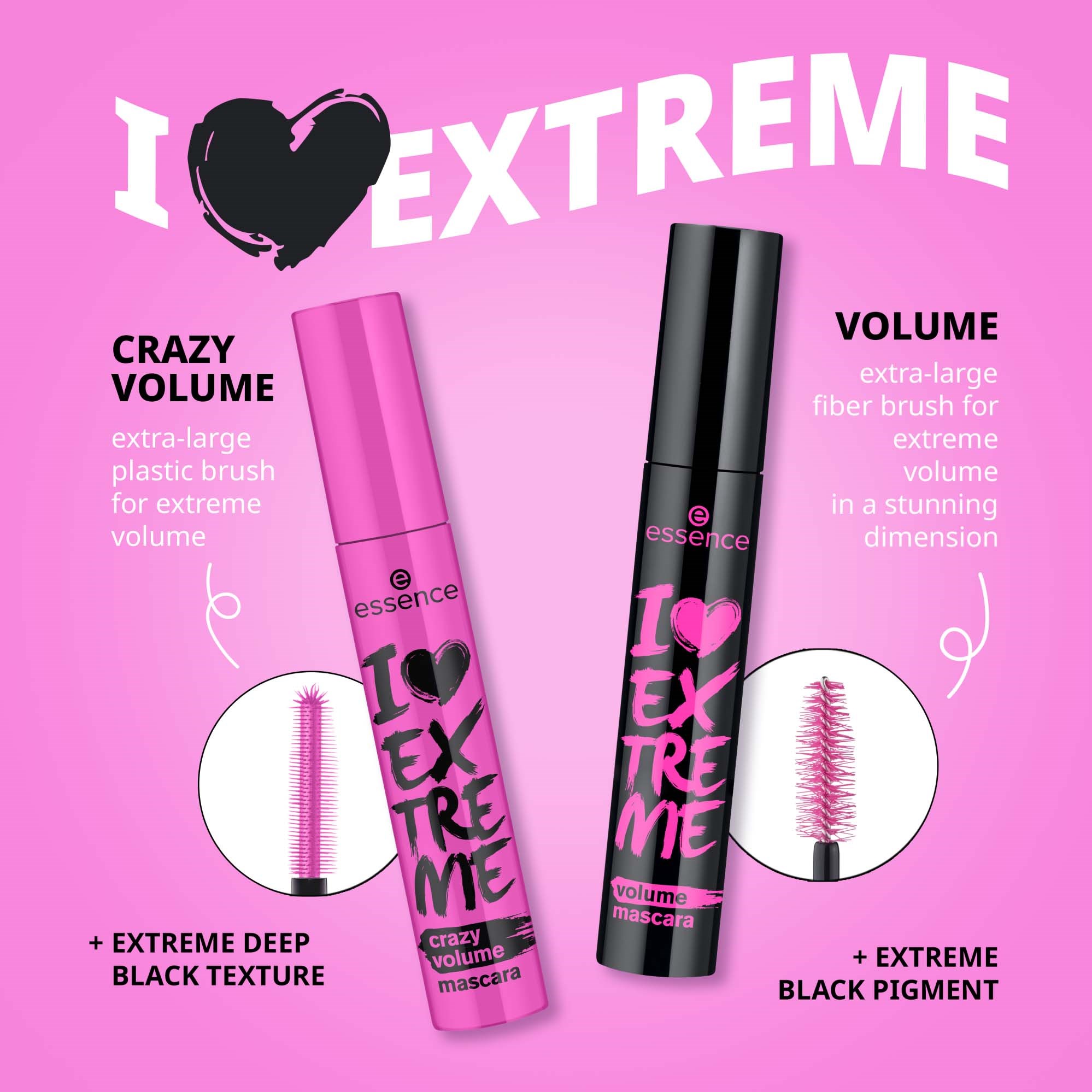 essence I Love Extreme Crazy Volume Mascara 12 ml (obrázok 9)