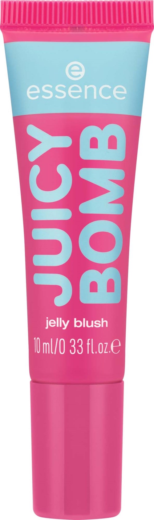 Eine Tube essence Juice Bomb Gel-Rouge in Pink und Blau.
