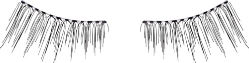 Eyelash-logotyp med långa, detaljerade fransar och svart bakgrund.