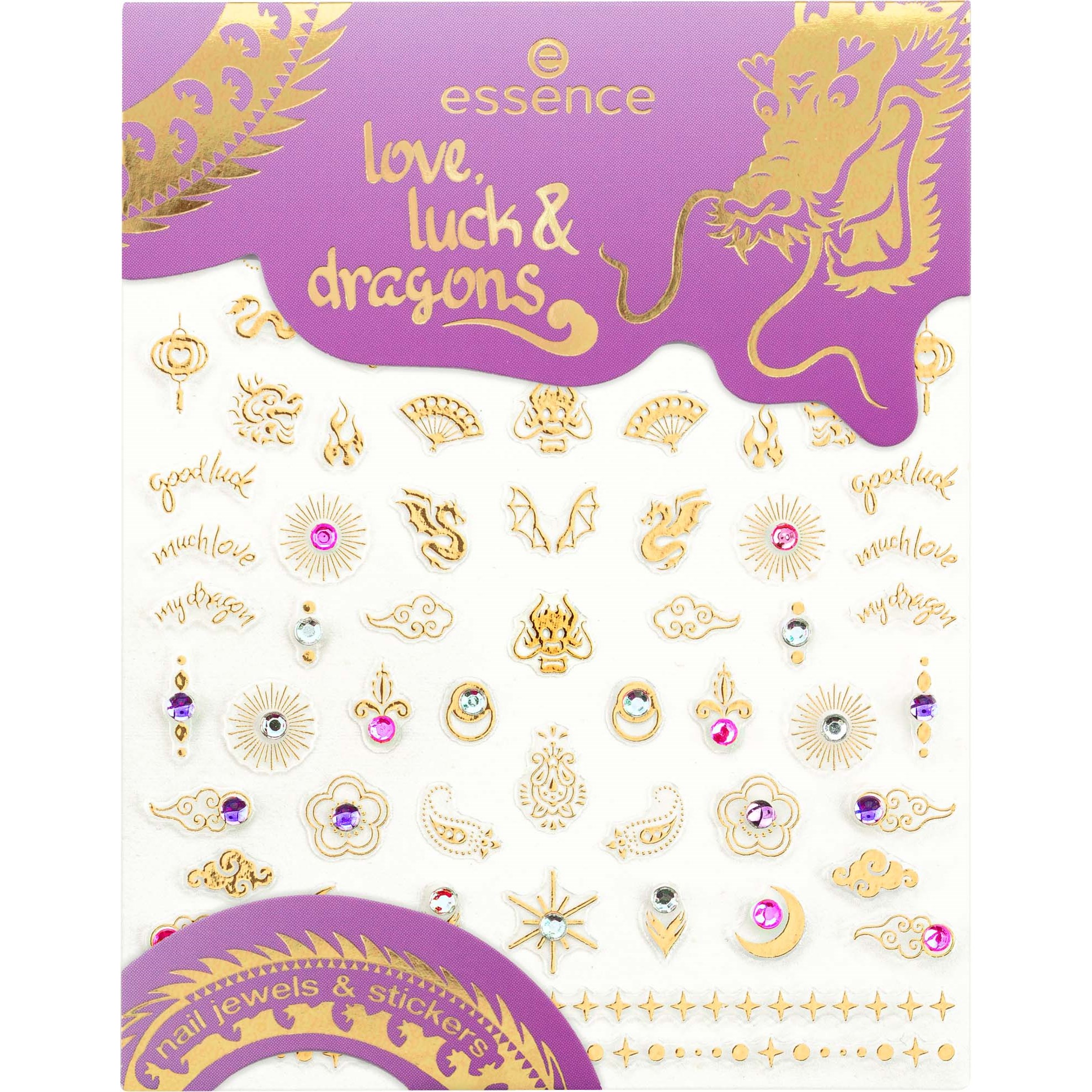 Bilde av Essence Love, Luck & Dragons Nail Jewels & Stickers