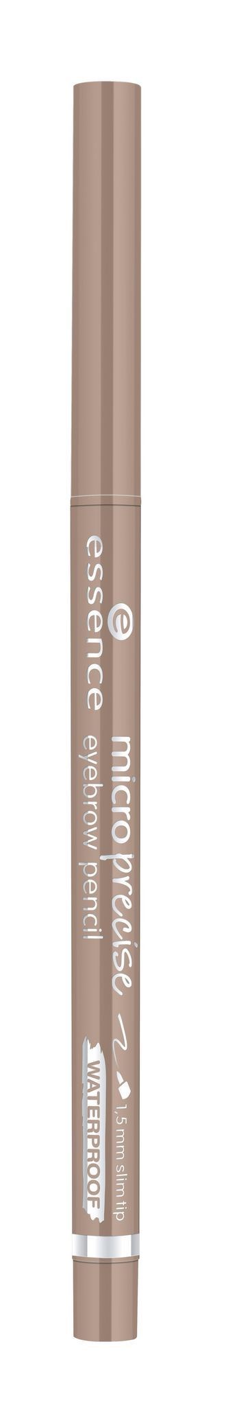 Beige kulmakynä, jossa on korkki ja merkki 'essence'.