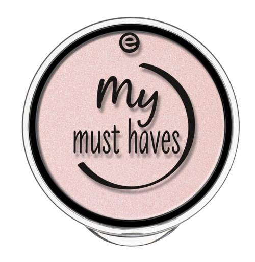 Een ronde roze logo met zwarte tekst 'my must haves' en een kleine letter 'e' bovenaan.