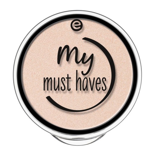 Een logo met een cirkel rondom de tekst "my must haves" en een kleine letter "e" bovenaan.
