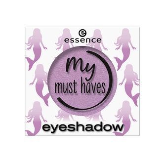 Een paarse ronde oogschaduw met "My must haves" erop, omgeven door zeemeerminnen silhouetten.