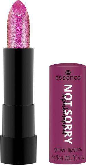 essence NOT SORRY glitter lipstick 01