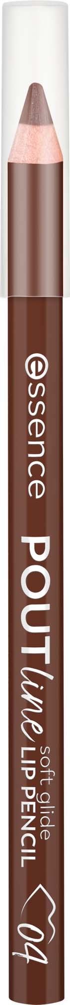 A brown lip pencil with a light pink tip and white writing on it.