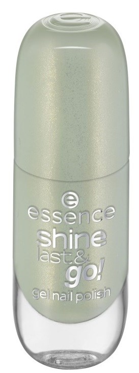 En liten flaska av Essence gelnagellack kallad 'shine taste & go!'.