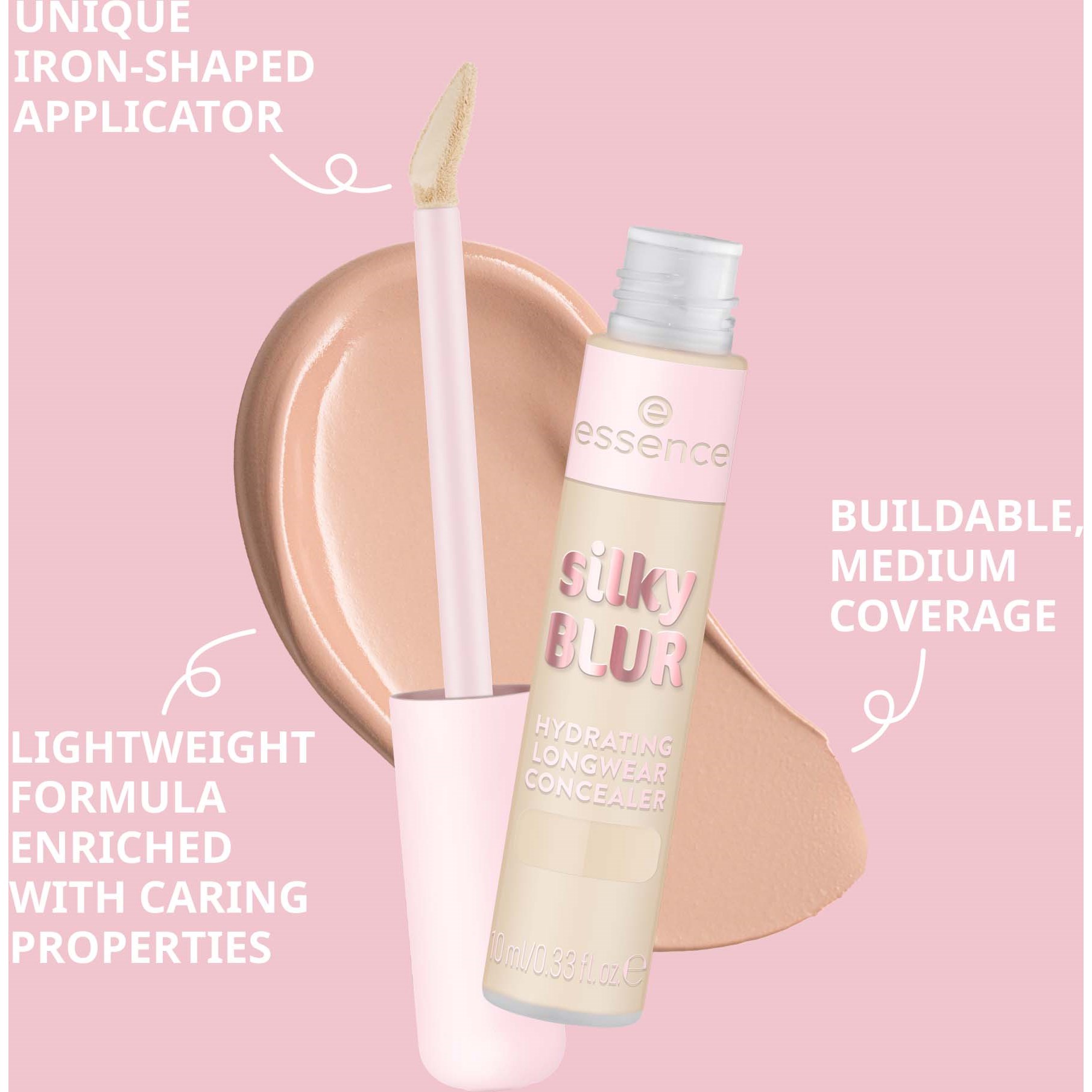 essence Silky Blur Hydrating Longwear Concealer 100 (obrázok 9)