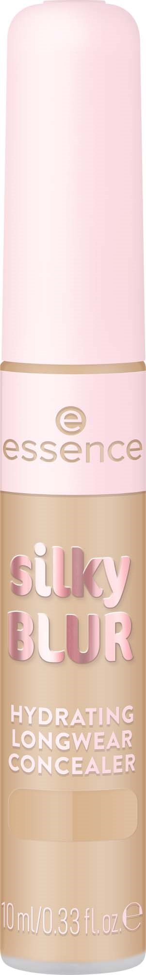 En beige concealer-pen med pink og hvid branding, mærket som Silky Blur Hydrating Longwear Concealer.