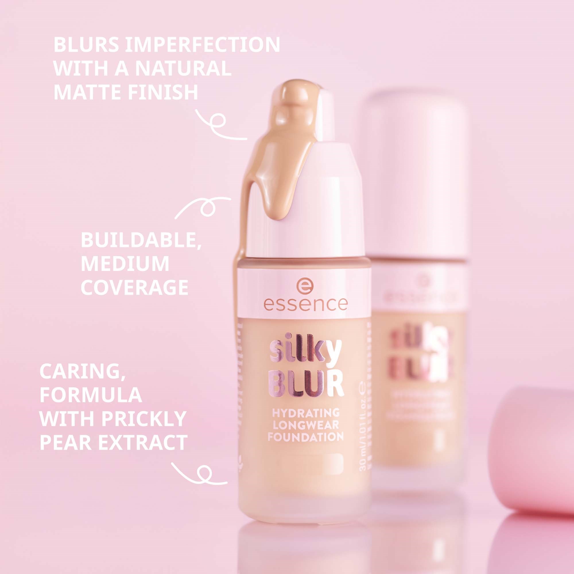 essence Silky Blur Hydrating Longwear Foundation 115 (obrázok 8)