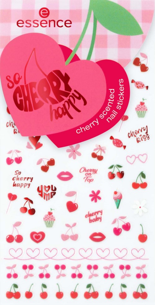 A cherry-shaped sticker set with messages like "so cherry happy" and various cherry and love-themed decorations.