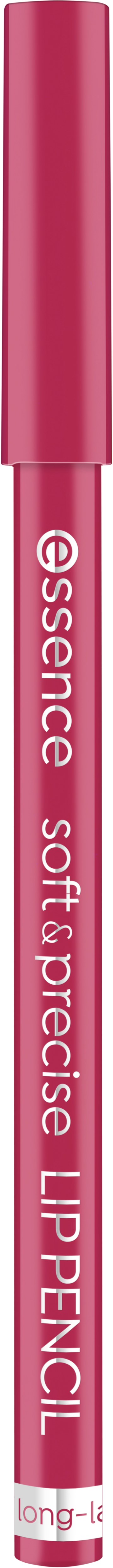 A pink lip pencil with the brand name 'essence' on it. It is designed for lip makeup application.