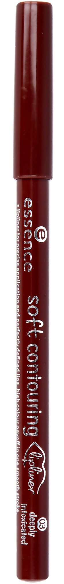 En röd markör med vitt text, märkt 'essence Soft Contouring'.
