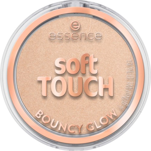 En liten matchande med beige och rosa nyanser med orden soft TOUCH och BOUNCY GLOW.