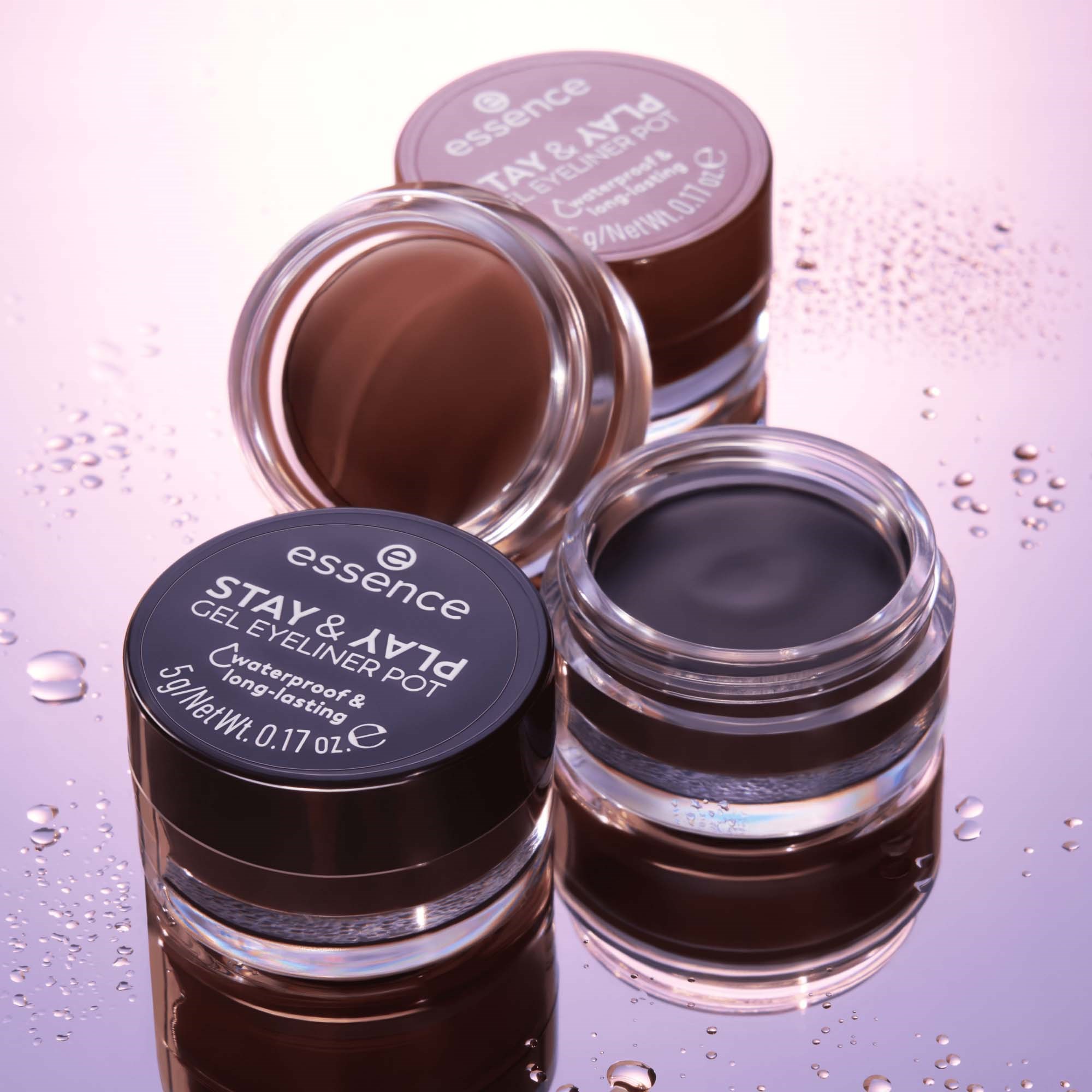essence Stay & Play Gel Eyeliner Pot 02 Brown (obrázok 5)