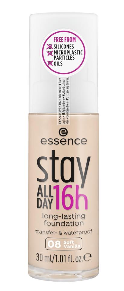 essence stay all day 16h long-lasting foundation 08 Soft Vanilla