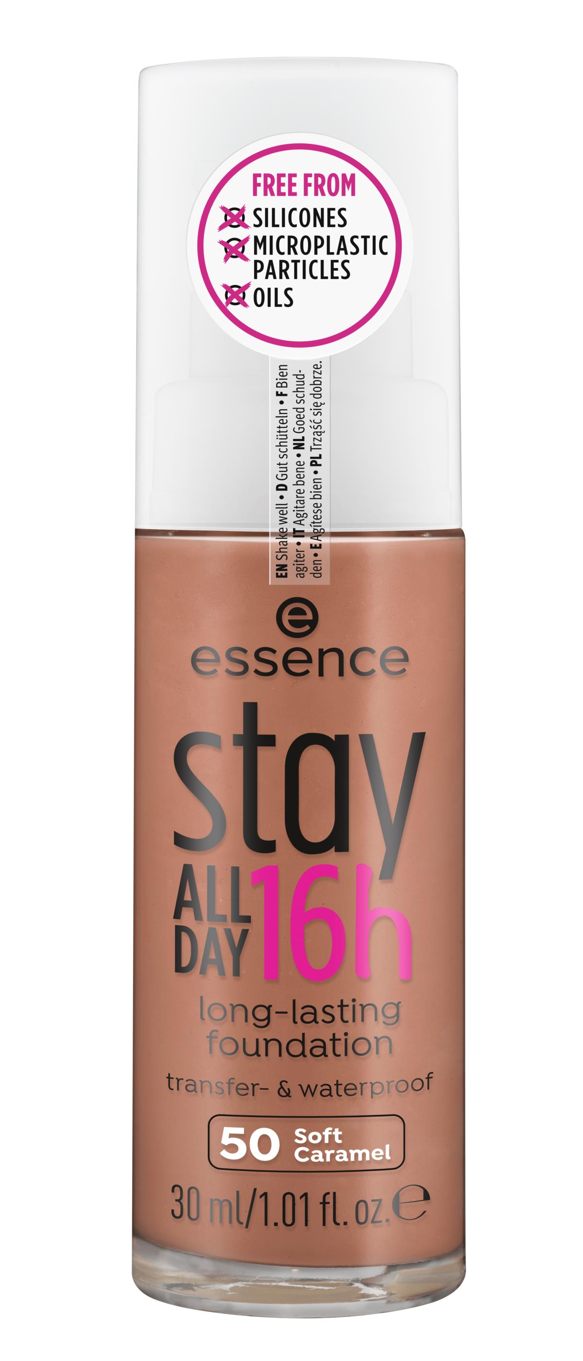 essence stay ALL DAY 16h long-lasting foundation 50 Soft Caramel | lyko.com