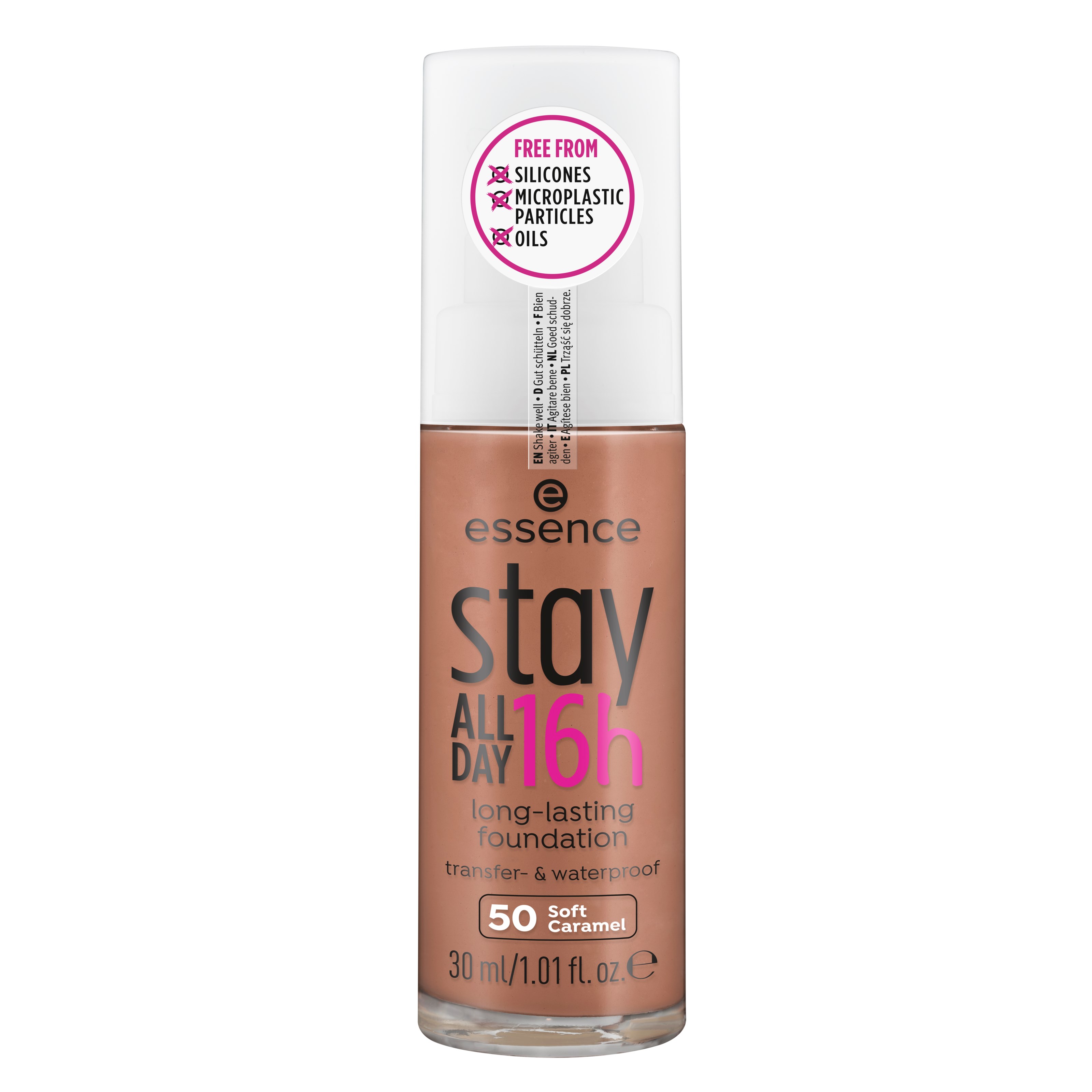 essence stay ALL DAY 16h long-lasting foundation 50 Soft Caramel