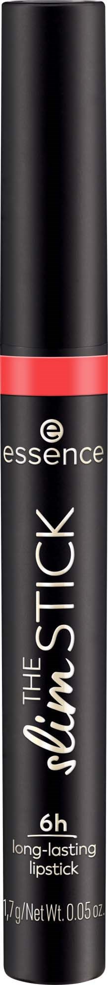 En svart och röd rörformad lip gloss-stift märkt "The Nudes" av Essence, långvarig i sex timmar.
