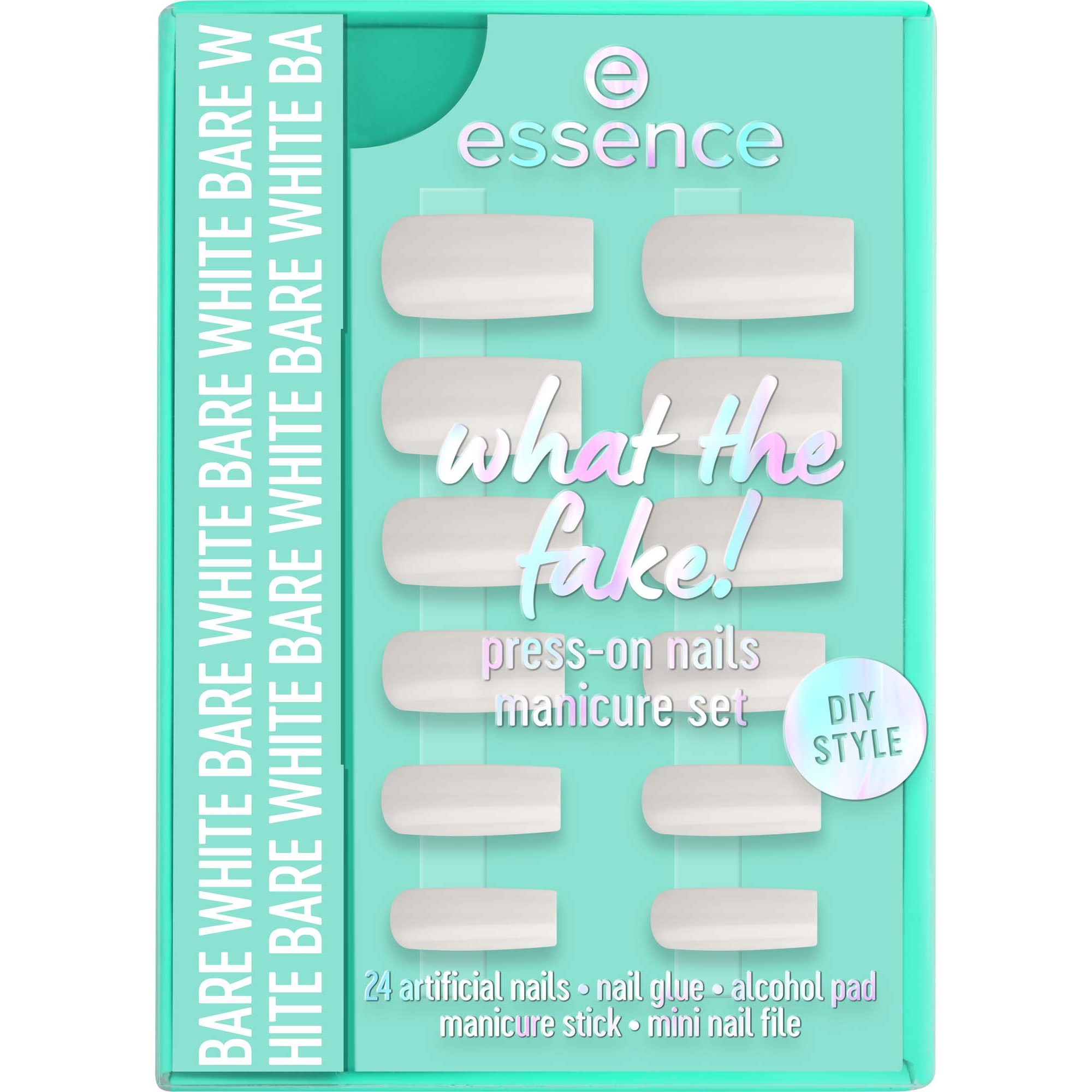 essence What The Fake! Press-On Nails Manicure Set 04 BARE WHITE