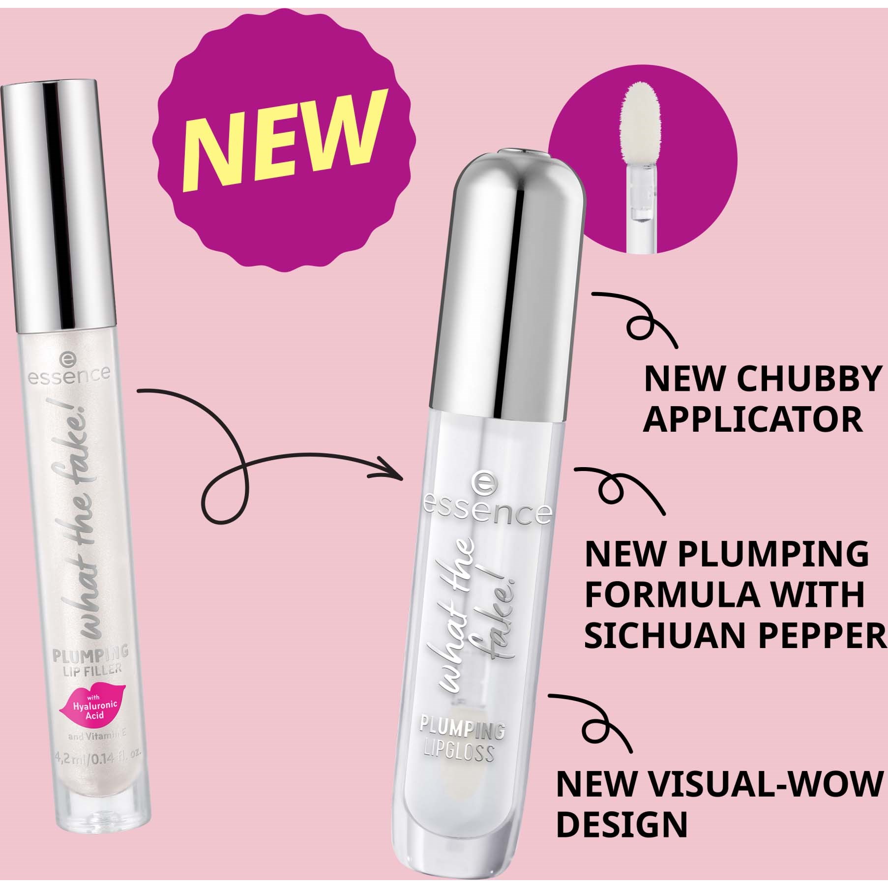 essence What The Fake! Plumping Lipgloss 100 Sheer Genius (obrázok 9)