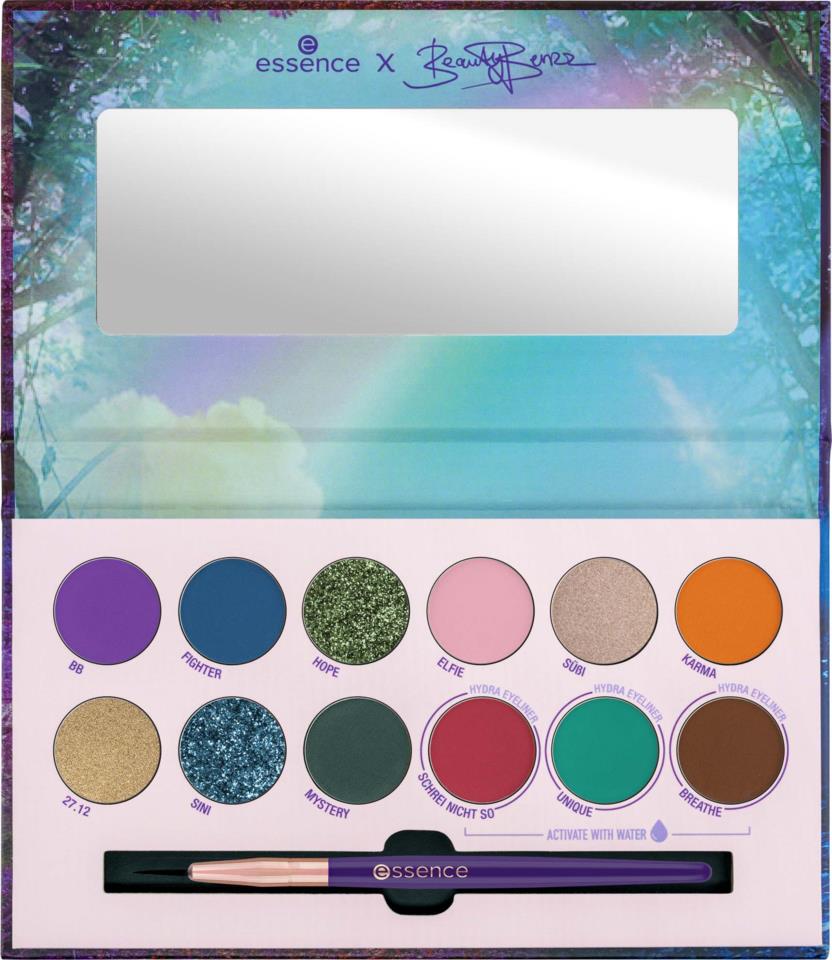 essence x Beauty Benzz everyday is a MYSTERY eyeshadow & eyeliner palette 01