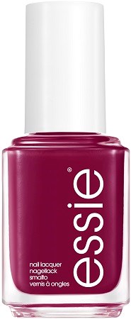 En flaske med Essie neglelakk i dyp rosa farge. Har en hvit hette. Merket er på flaska.