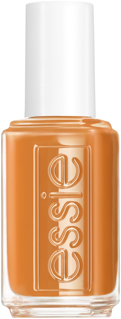 Essie-lakkapullo lämmin persikan sävyssä, valkoinen korkki.