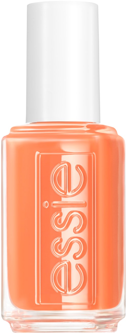 Orange nail polish bottle with a white cap and the word "esse" on the front.
