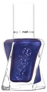 Blauartige Nagellackflasche mit weißem Deckel, beschriftet 'Schritt 1 Nagellack'.
