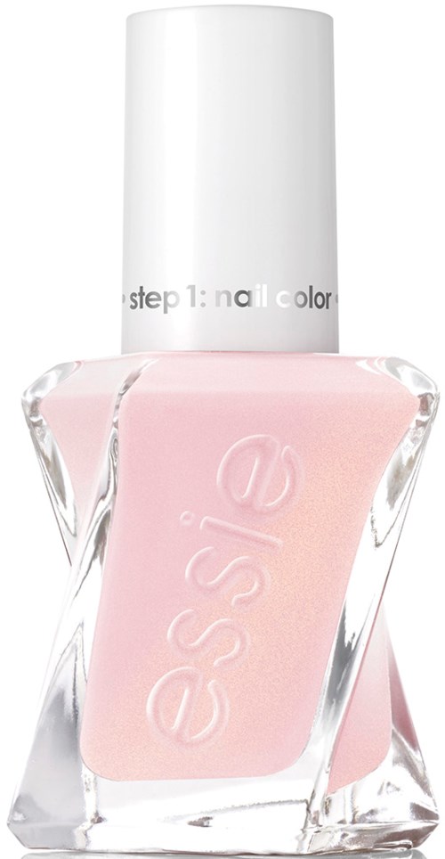 Eine rosa Nagellackflasche mit weißem Deckel, Marke 'ess' auf der Vorderseite.
