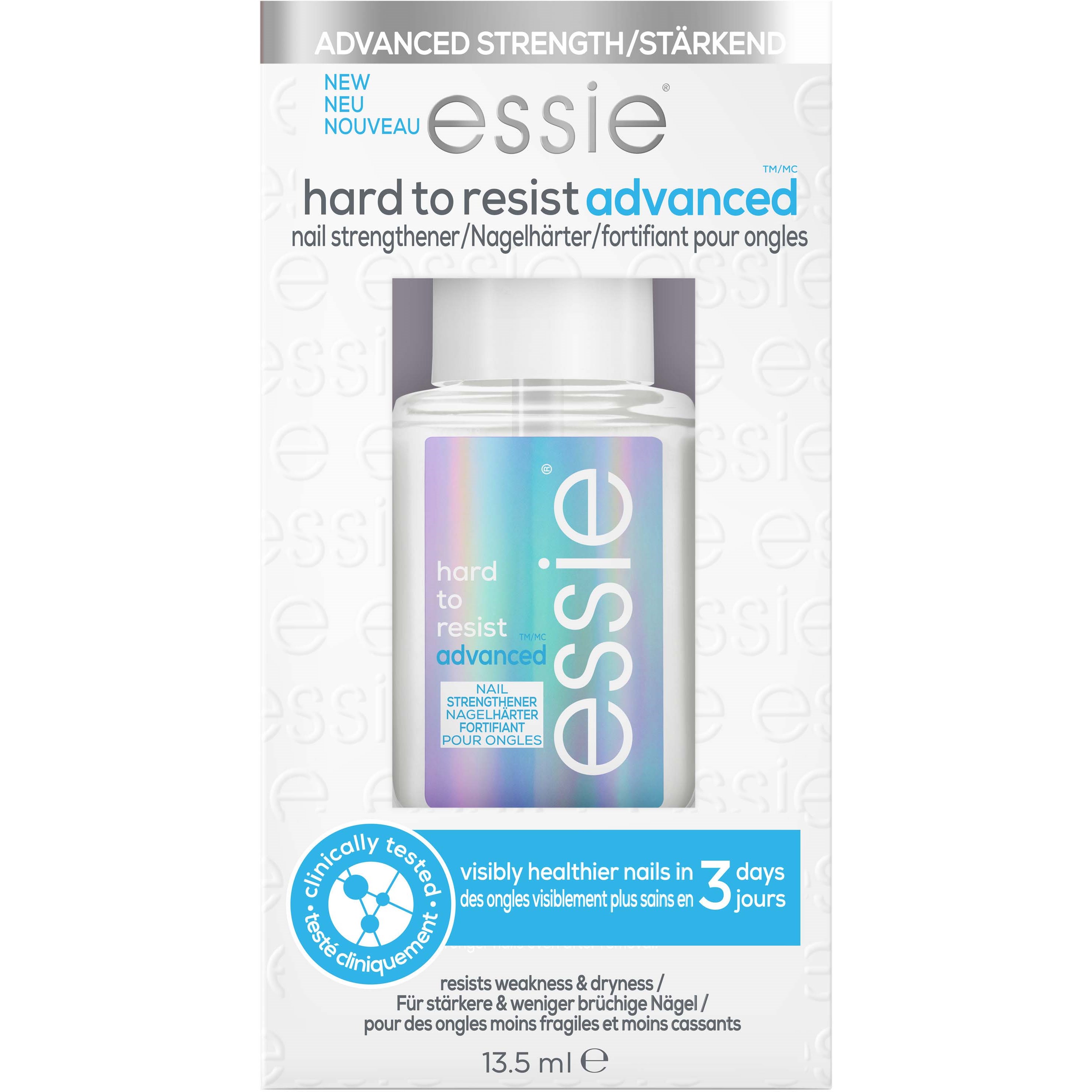 Essie Hard to Resist Advanced Nail Strengthener Clear (obrázok 6)