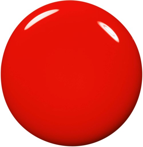 A red spherical object with shiny spots on its surface.