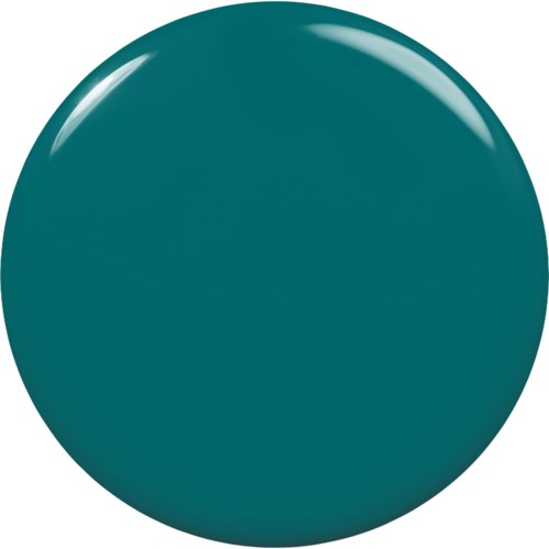 En stor tejfärgad cirkulär knapp med glänsande yta och en liten reflektion upptill vänster.