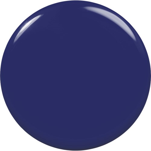 Det är en solid, mörkblå cirkel med ett glänsande reflektion högst upp till vänster.