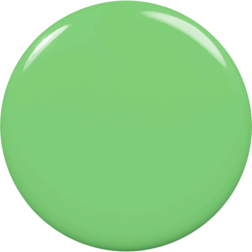Eine große, glänzende grüne Kugel. Sie hat eine glatte Oberfläche mit Lichtreflexen. Einfach und farbenfroh.