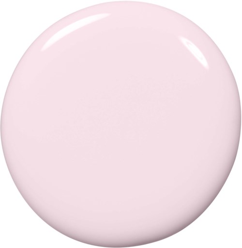A light pink, shiny, round object with a smooth surface and reflections on it.