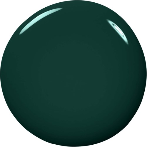 En glänsande, mörkgrön sfärisk objekt, möjligen en boll, med reflexer på ytan.