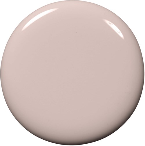 En enkel, rund, beigefarvet genstand med glat overflade og blank finish.