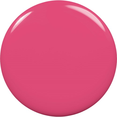 A round, shiny pink button with a glossy surface and a slight highlight at the top left.
